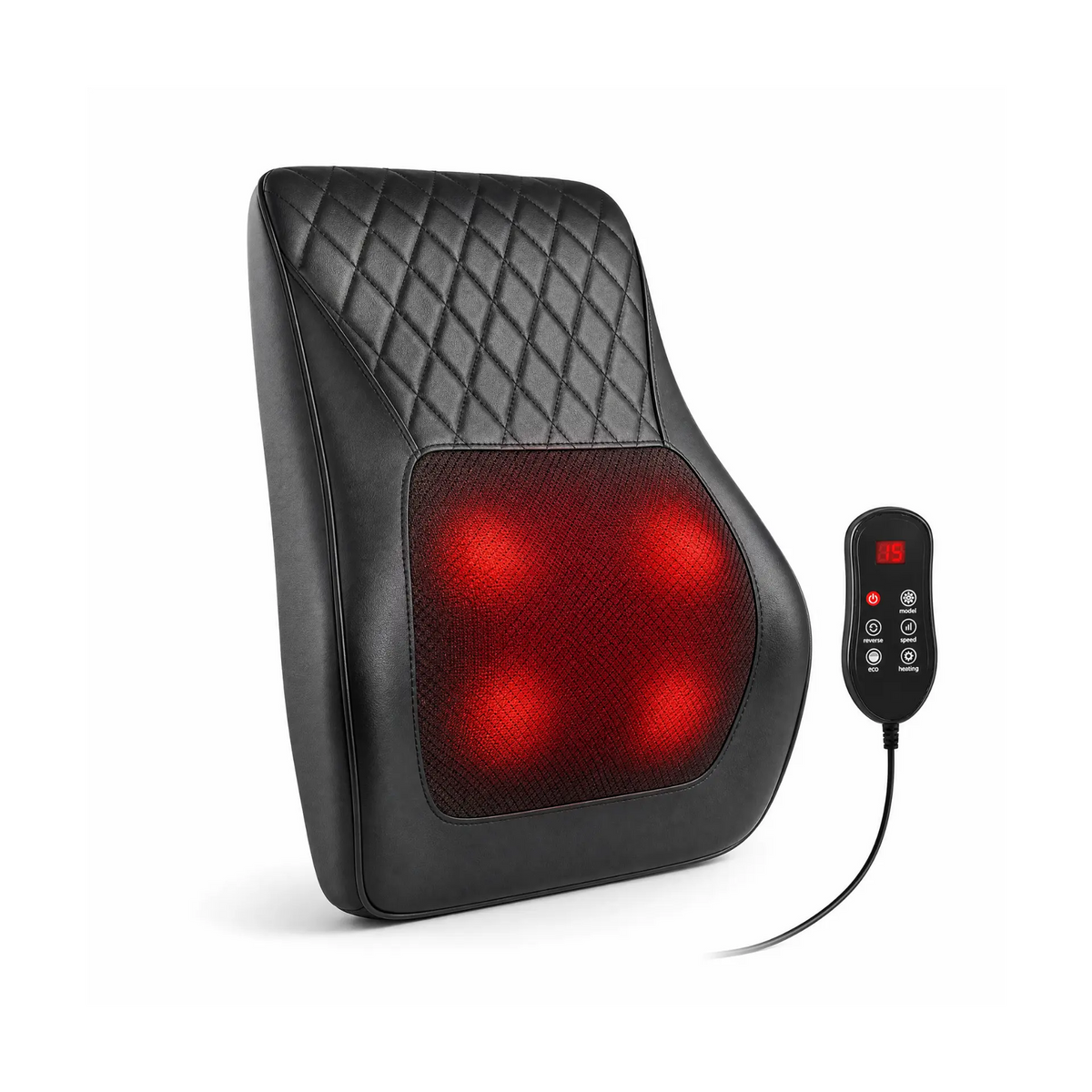 Comfortley Black electric shoulder neck and lumbar massager front three-quarter product view