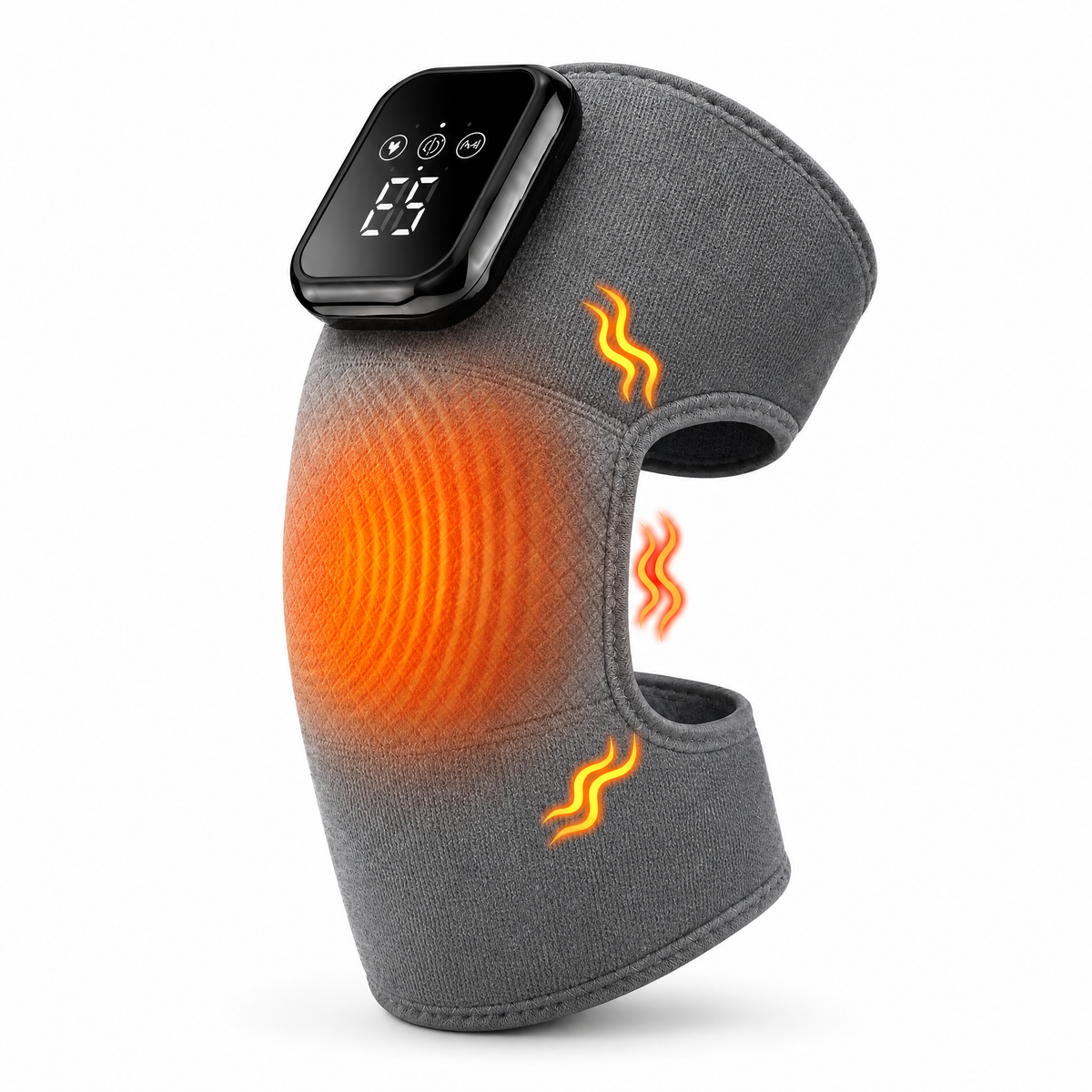 Comfortley Gray knee massager with heat front three-quarter view on a white background