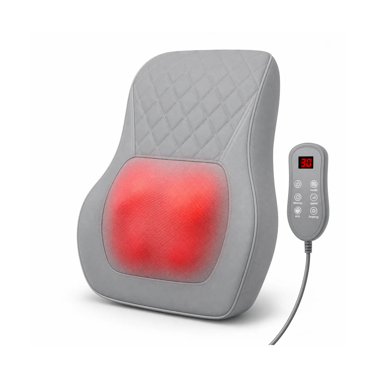 Comfortley Gray electric shoulder neck and lumbar massager front three-quarter product view