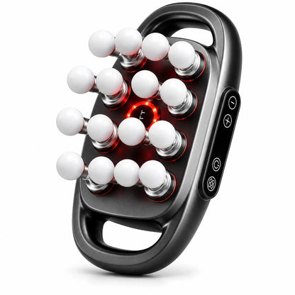 VTT portable massage gun with 16 massage heads on a clean background